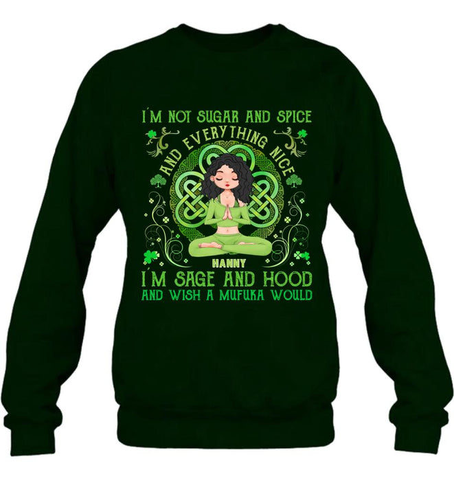 Personalized Irish Girl Yoga Shirt - Gift Idea For St Patrick's Day - I'm Sage And HoodAnd Wish A Mufuka Would