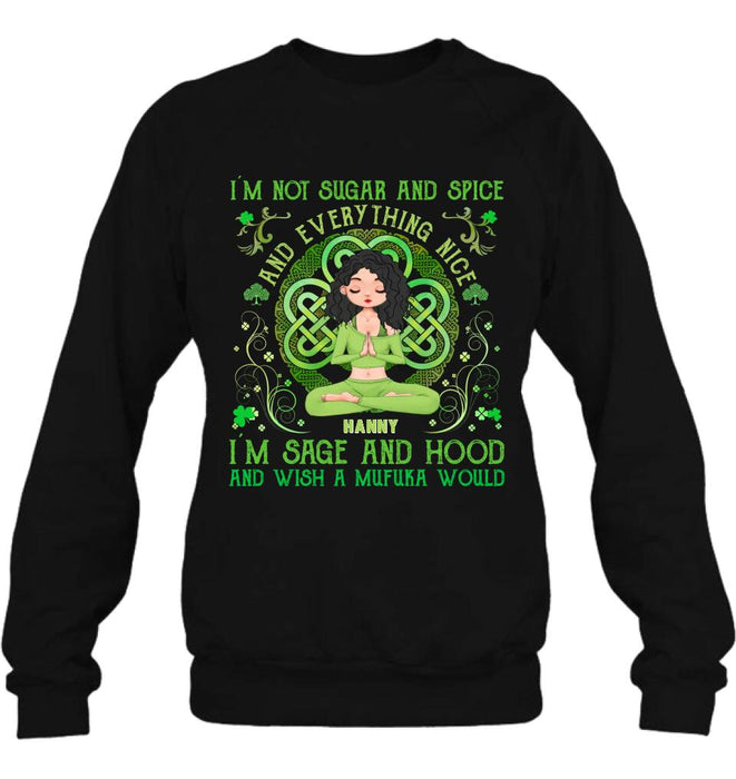 Personalized Irish Girl Yoga Shirt - Gift Idea For St Patrick's Day - I'm Sage And HoodAnd Wish A Mufuka Would