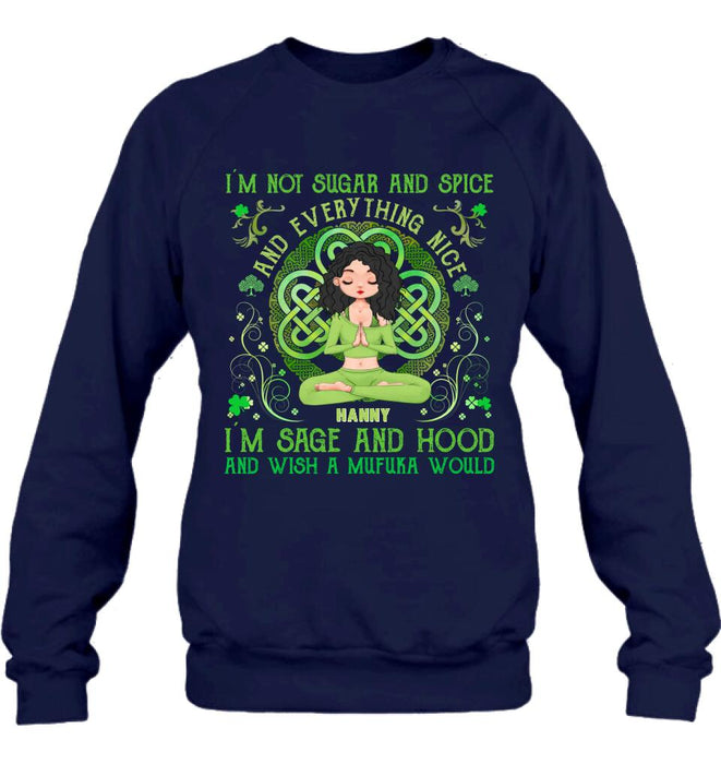 Personalized Irish Girl Yoga Shirt - Gift Idea For St Patrick's Day - I'm Sage And HoodAnd Wish A Mufuka Would