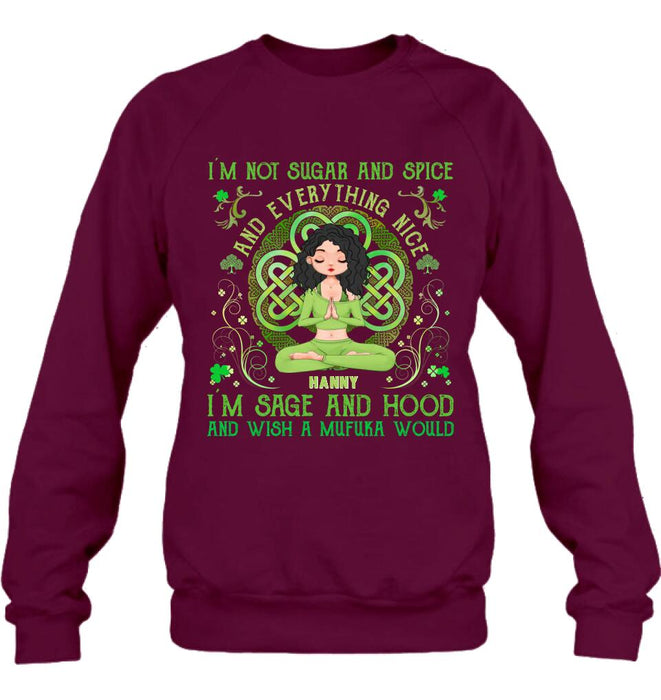 Personalized Irish Girl Yoga Shirt - Gift Idea For St Patrick's Day - I'm Sage And HoodAnd Wish A Mufuka Would