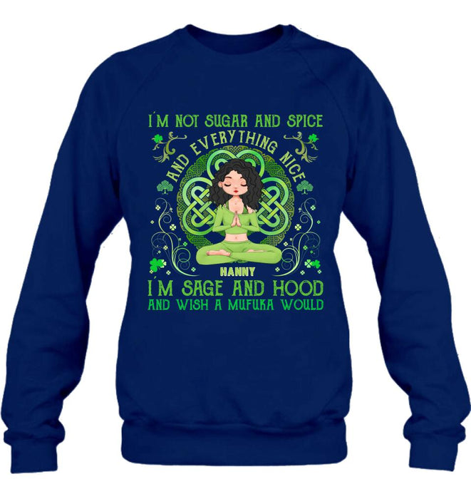 Personalized Irish Girl Yoga Shirt - Gift Idea For St Patrick's Day - I'm Sage And HoodAnd Wish A Mufuka Would