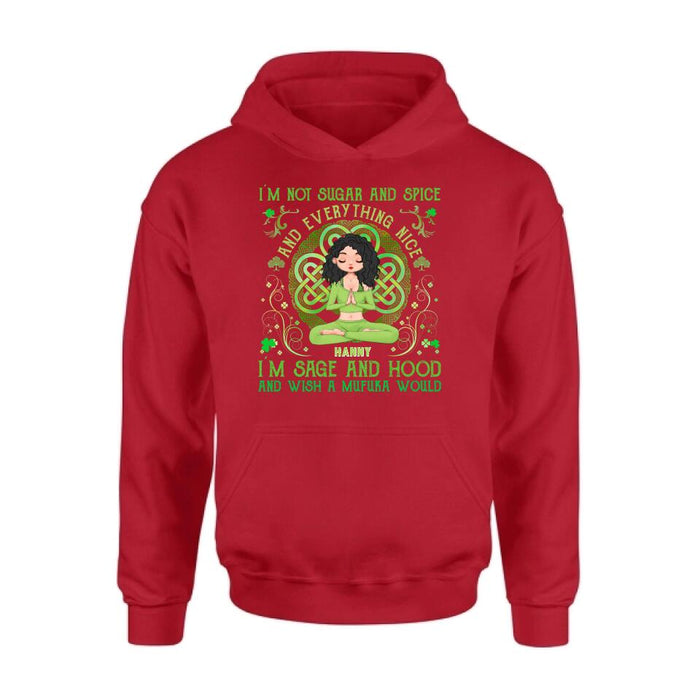 Personalized Irish Girl Yoga Shirt - Gift Idea For St Patrick's Day - I'm Sage And HoodAnd Wish A Mufuka Would