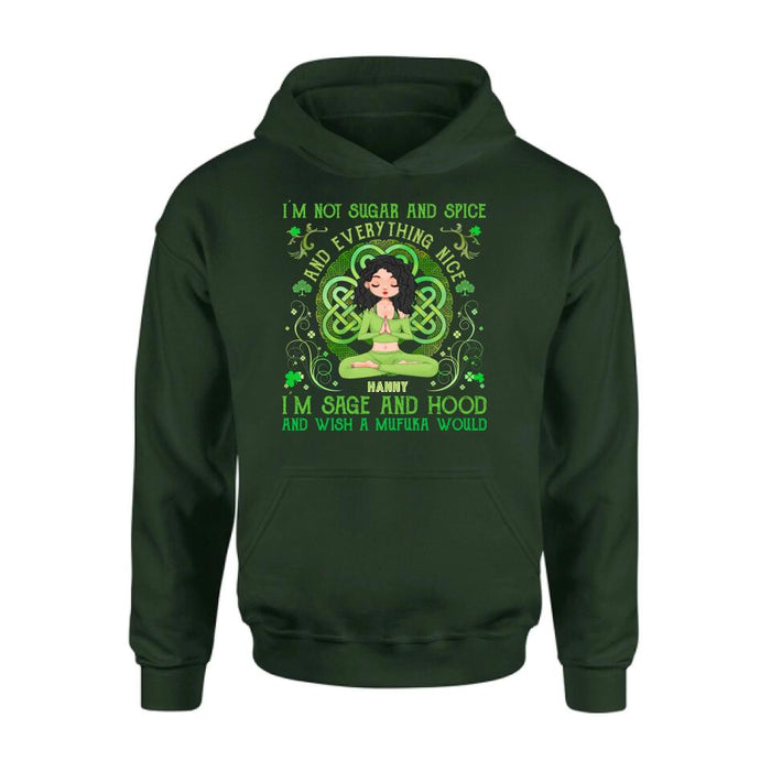 Personalized Irish Girl Yoga Shirt - Gift Idea For St Patrick's Day - I'm Sage And HoodAnd Wish A Mufuka Would
