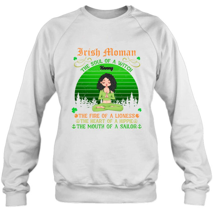 Personalized Irish Girl Yoga Shirt - Gift Idea For St Patrick's Day - Irish Woman The Soul Of A Witch