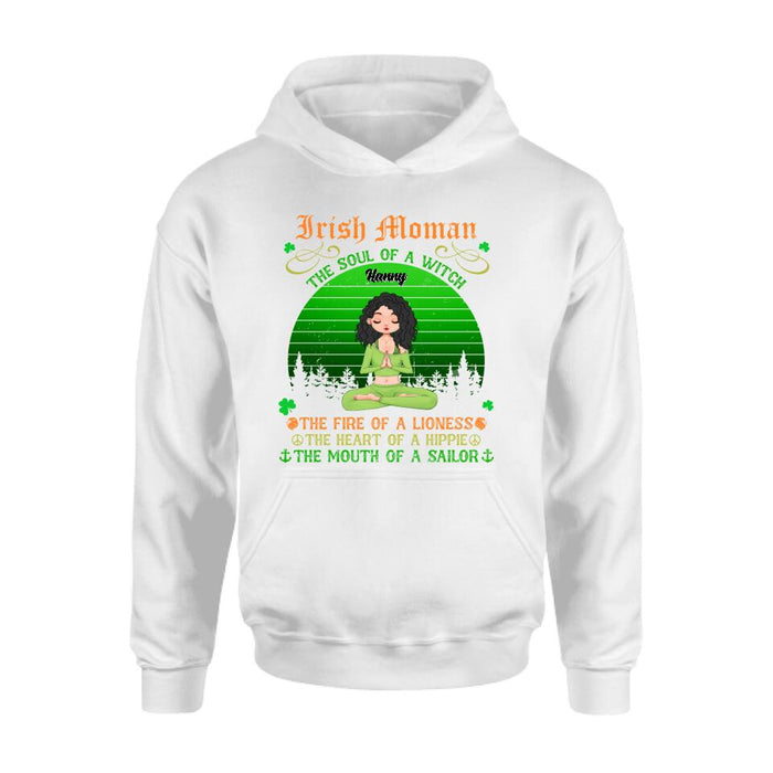 Personalized Irish Girl Yoga Shirt - Gift Idea For St Patrick's Day - Irish Woman The Soul Of A Witch