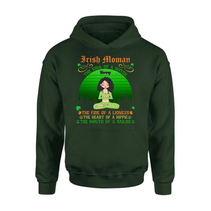 Personalized Irish Girl Yoga Shirt - Gift Idea For St Patrick's Day - Irish Woman The Soul Of A Witch