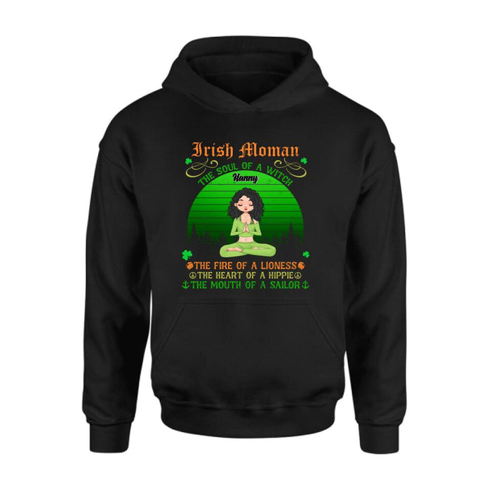 Personalized Irish Girl Yoga Shirt - Gift Idea For St Patrick's Day - Irish Woman The Soul Of A Witch