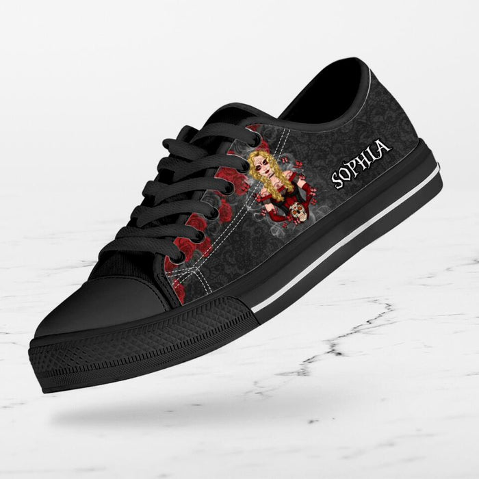 Personalized Skull Girl Sneakers - Gift Idea For Friends/Birthday