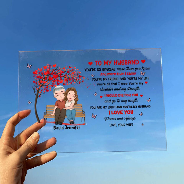 Personalized Couple Acrylic Plaque - Gift Idea For Couple/Valentine's Day - To My Husband You're So Special More Than You Know