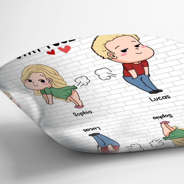Personalized Cute Fart Couple Pillow Cover - Valentine's Day Gift For Couple - Couples That Fart Together Stay Together