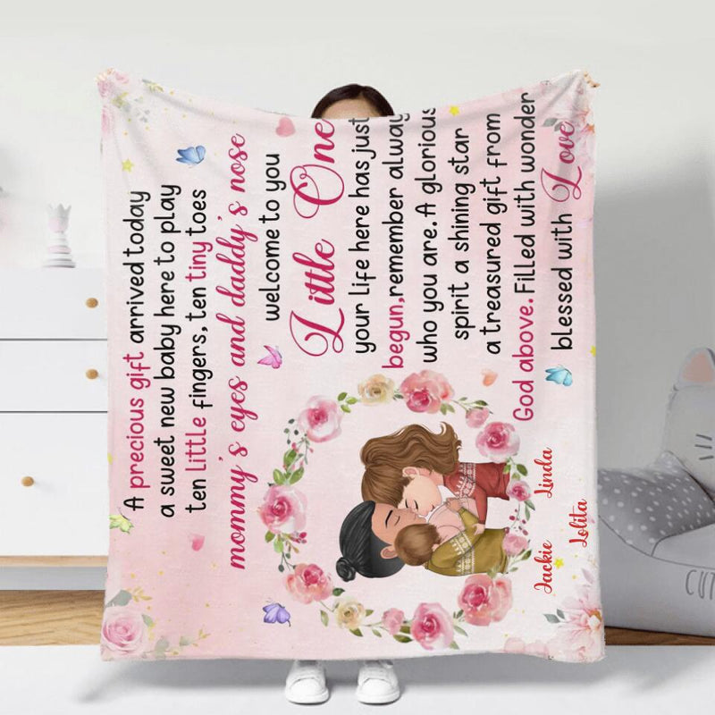 Personalized Baby Fleece Throw Blanket - Gift Idea For Baby - A Precious Gift Arrived Today