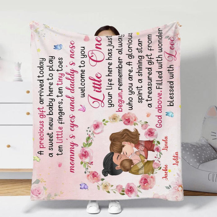 Personalized Baby Fleece Throw Blanket/Quilt - Gift Idea For Baby - A Precious Gift Arrived Today