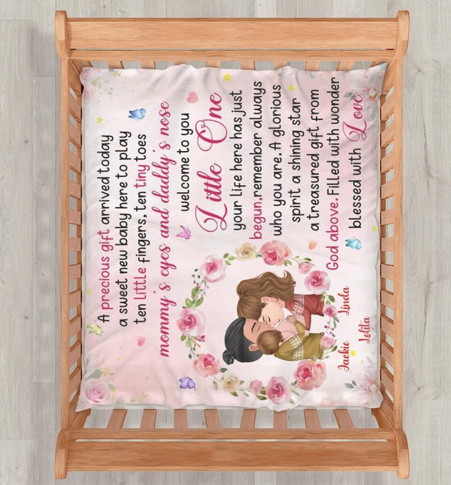 Personalized Baby Fleece Throw Blanket/Quilt - Gift Idea For Baby - A Precious Gift Arrived Today