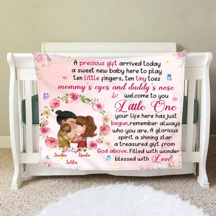 Personalized Baby Fleece Throw Blanket/Quilt - Gift Idea For Baby - A Precious Gift Arrived Today