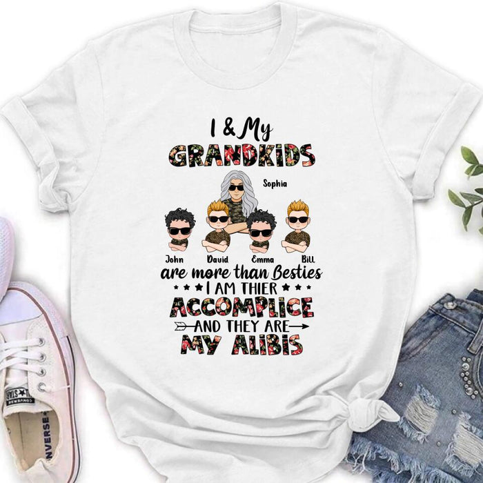 Personalized Grandma & Grandkids T-shirt - Gift Idea For Grandma/Grandkid - I & My Grandkids Are More Than Besties