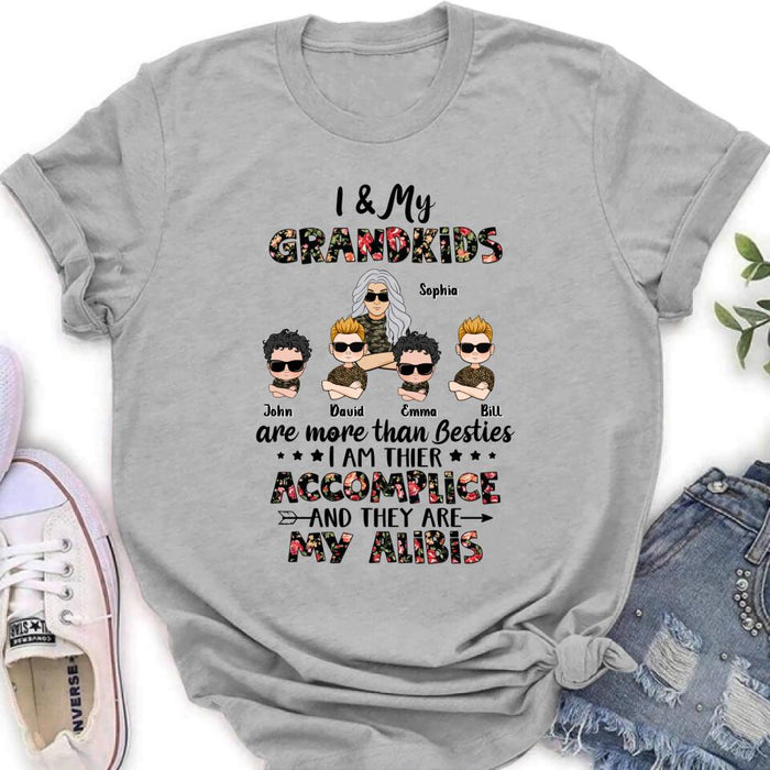 Personalized Grandma & Grandkids T-shirt - Gift Idea For Grandma/Grandkid - I & My Grandkids Are More Than Besties