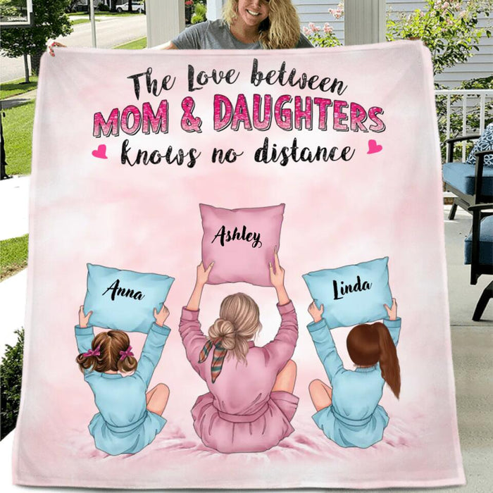 Personalized Mom & Daughter Fleece Throw Blanket/Quilt/Pillow Cover - Gift Idea For Mother's Day - The Love Between Mom & Daughters Knows No Distance