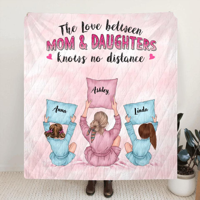 Personalized Mom & Daughter Fleece Throw Blanket/Quilt/Pillow Cover - Gift Idea For Mother's Day - The Love Between Mom & Daughters Knows No Distance
