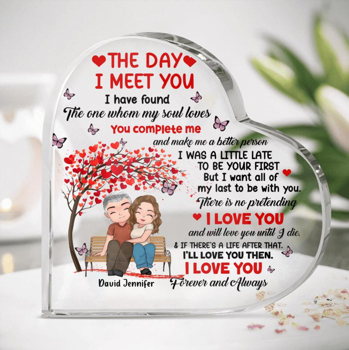 Personalized Couple Acrylic Plaque - Gift Idea For Couple - Mother's Day Gift For Wife From Husband - The Day I Met You I Have Found The One Whom My Soul Loves