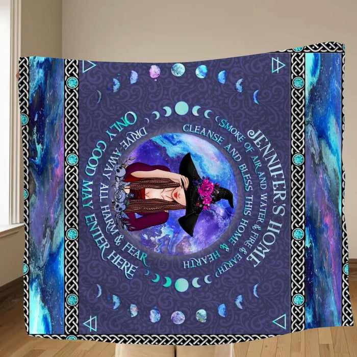 Personalized Witch Fleece Throw Blanket/Quilt - Gift Idea For Witch Lovers - Only Good May Enter Here