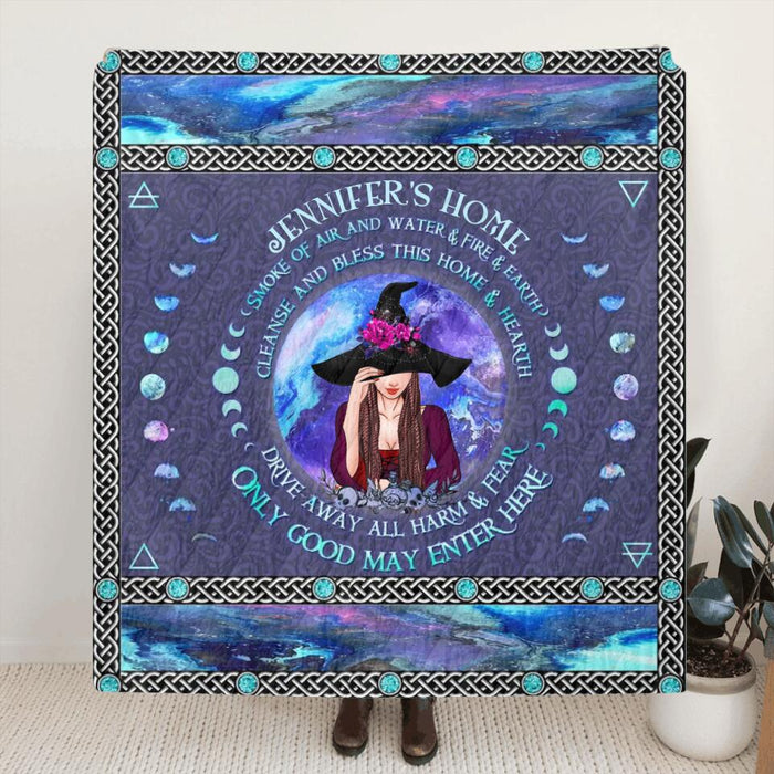 Personalized Witch Fleece Throw Blanket/Quilt - Gift Idea For Witch Lovers - Only Good May Enter Here