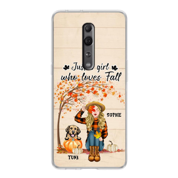 Personalized Fall Dog Mom Phone Case - Up to 4 Pets - Best Gift For Dog Lovers - Just A Girl Who Loves Fall - Case For Oppo Huawei Xiaomi - MTJKZW