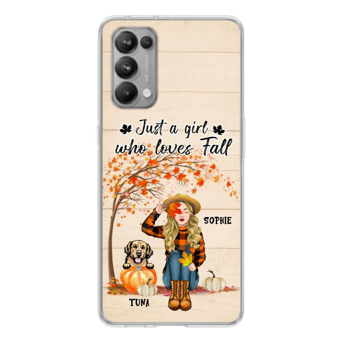 Personalized Fall Dog Mom Phone Case - Up to 4 Pets - Best Gift For Dog Lovers - Just A Girl Who Loves Fall - Case For Oppo Huawei Xiaomi - MTJKZW