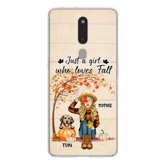 Personalized Fall Dog Mom Phone Case - Up to 4 Pets - Best Gift For Dog Lovers - Just A Girl Who Loves Fall - Case For Oppo Huawei Xiaomi - MTJKZW