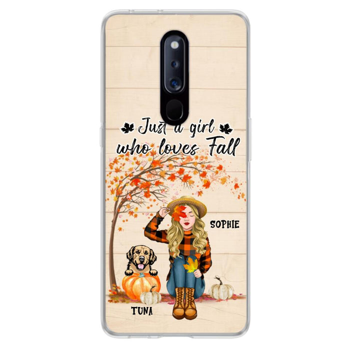 Personalized Fall Dog Mom Phone Case - Up to 4 Pets - Best Gift For Dog Lovers - Just A Girl Who Loves Fall - Case For Oppo Huawei Xiaomi - MTJKZW