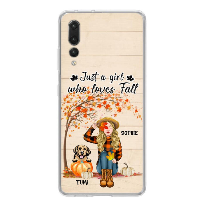 Personalized Fall Dog Mom Phone Case - Up to 4 Pets - Best Gift For Dog Lovers - Just A Girl Who Loves Fall - Case For Oppo Huawei Xiaomi - MTJKZW