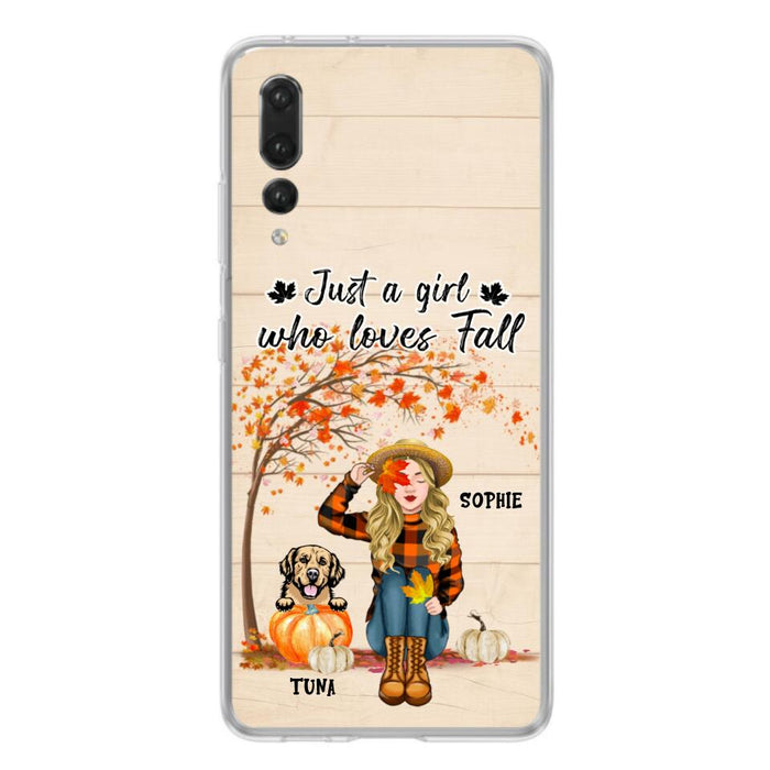 Personalized Fall Dog Mom Phone Case - Up to 4 Pets - Best Gift For Dog Lovers - Just A Girl Who Loves Fall - Case For Oppo Huawei Xiaomi - MTJKZW