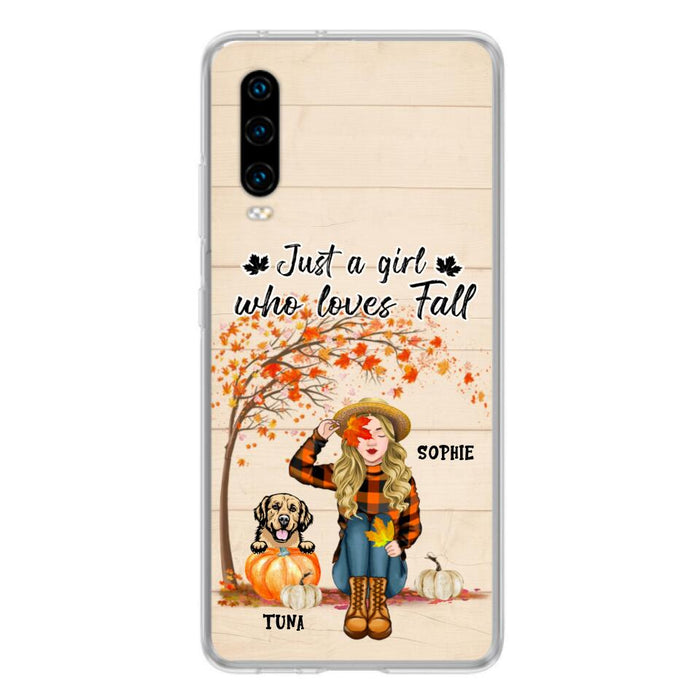 Personalized Fall Dog Mom Phone Case - Up to 4 Pets - Best Gift For Dog Lovers - Just A Girl Who Loves Fall - Case For Oppo Huawei Xiaomi - MTJKZW