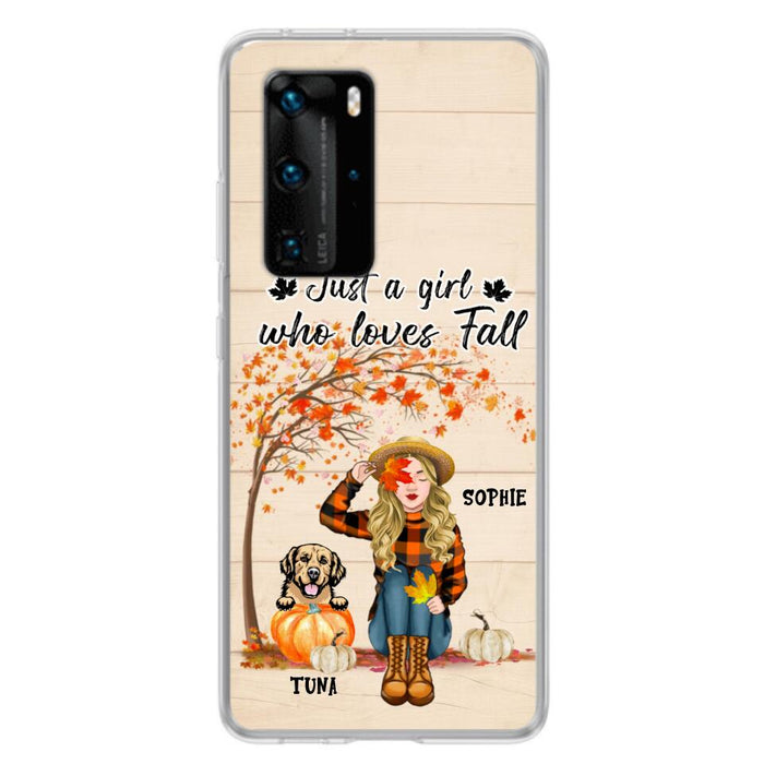 Personalized Fall Dog Mom Phone Case - Up to 4 Pets - Best Gift For Dog Lovers - Just A Girl Who Loves Fall - Case For Oppo Huawei Xiaomi - MTJKZW