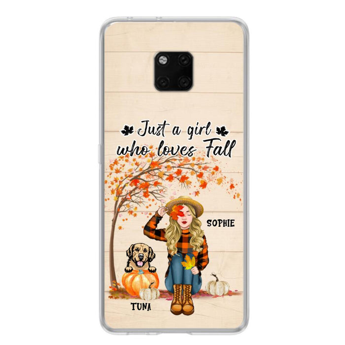 Personalized Fall Dog Mom Phone Case - Up to 4 Pets - Best Gift For Dog Lovers - Just A Girl Who Loves Fall - Case For Oppo Huawei Xiaomi - MTJKZW