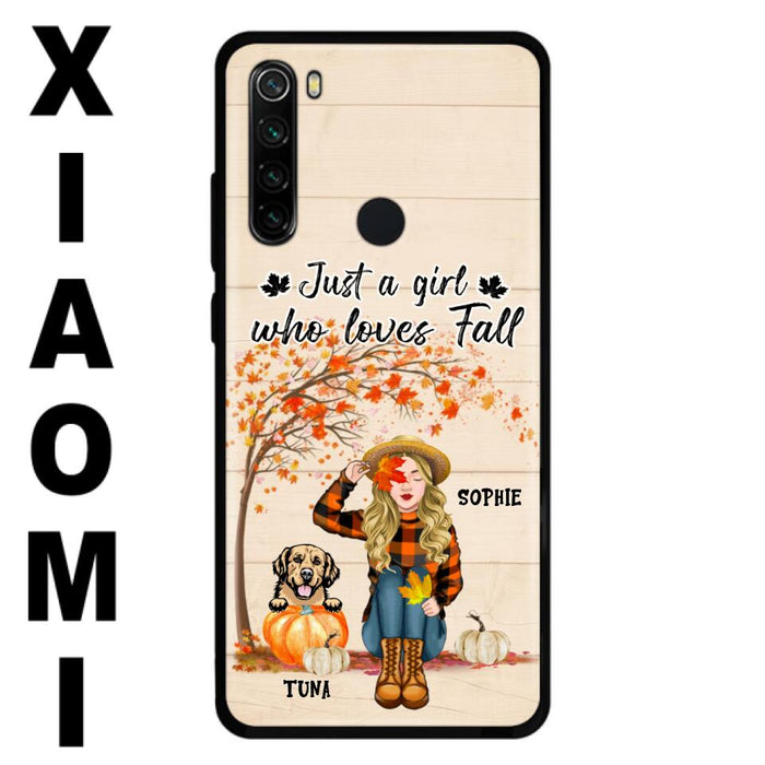 Personalized Fall Dog Mom Phone Case - Up to 4 Pets - Best Gift For Dog Lovers - Just A Girl Who Loves Fall - Case For Oppo Huawei Xiaomi - MTJKZW