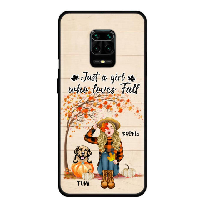 Personalized Fall Dog Mom Phone Case - Up to 4 Pets - Best Gift For Dog Lovers - Just A Girl Who Loves Fall - Case For Oppo Huawei Xiaomi - MTJKZW