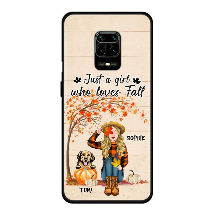 Personalized Fall Dog Mom Phone Case - Up to 4 Pets - Best Gift For Dog Lovers - Just A Girl Who Loves Fall - Case For Oppo Huawei Xiaomi - MTJKZW