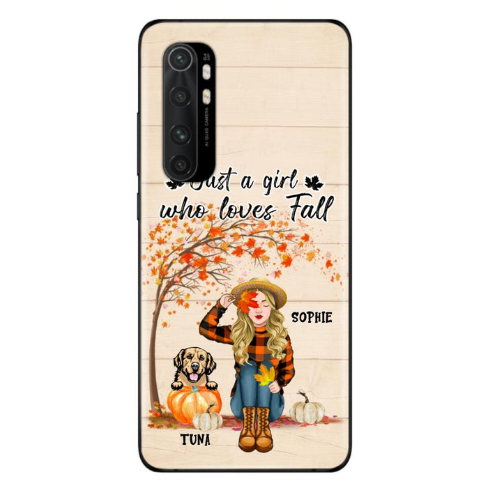 Personalized Fall Dog Mom Phone Case - Up to 4 Pets - Best Gift For Dog Lovers - Just A Girl Who Loves Fall - Case For Oppo Huawei Xiaomi - MTJKZW