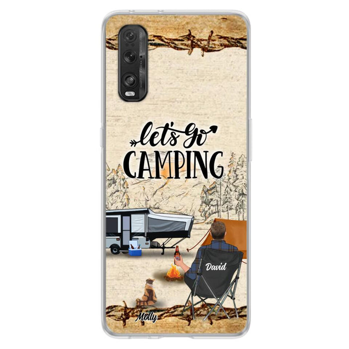 Personalized Camping Phone Case - Gift Idea For Camping Lovers - Couple/Single Man/Woman With Up to 6 Pets - Let's Go Camping - Cases For Oppo, Xiaomi & Huawei