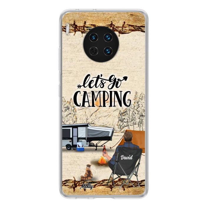 Personalized Camping Phone Case - Gift Idea For Camping Lovers - Couple/Single Man/Woman With Up to 6 Pets - Let's Go Camping - Cases For Oppo, Xiaomi & Huawei
