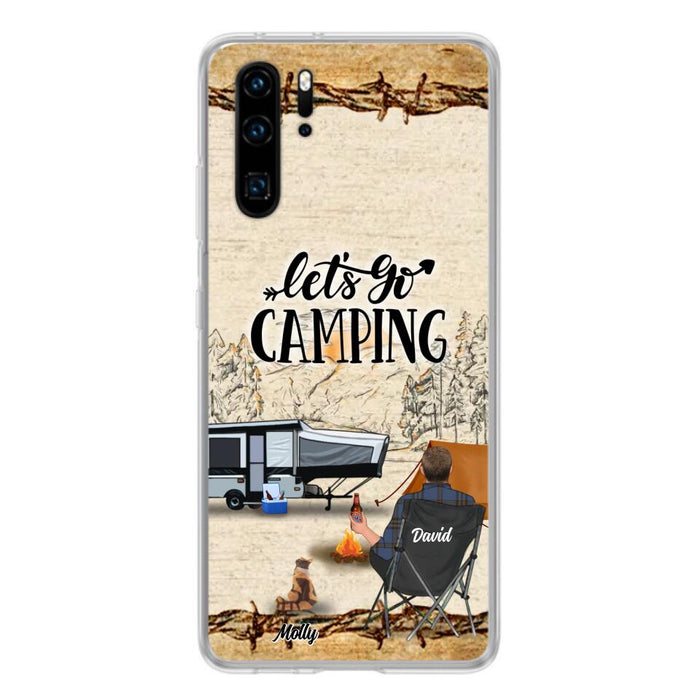 Personalized Camping Phone Case - Gift Idea For Camping Lovers - Couple/Single Man/Woman With Up to 6 Pets - Let's Go Camping - Cases For Oppo, Xiaomi & Huawei