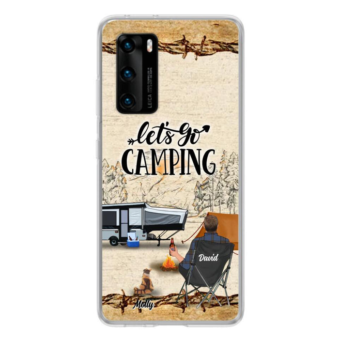 Personalized Camping Phone Case - Gift Idea For Camping Lovers - Couple/Single Man/Woman With Up to 6 Pets - Let's Go Camping - Cases For Oppo, Xiaomi & Huawei