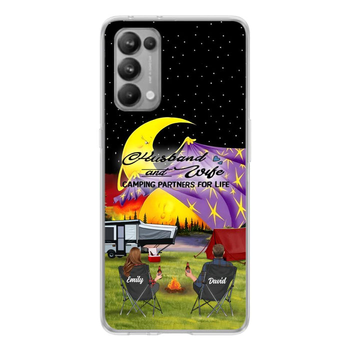 Personalized Camping Phone Case - Couple/Parents With Up to 3 Kids And 4 Pets - Gift Idea For Camping Lover - Case For Xiaomi, Oppo And Huawei