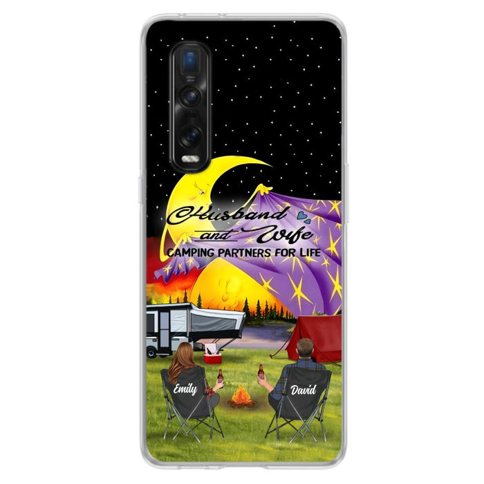 Personalized Camping Phone Case - Couple/Parents With Up to 3 Kids And 4 Pets - Gift Idea For Camping Lover - Case For Xiaomi, Oppo And Huawei