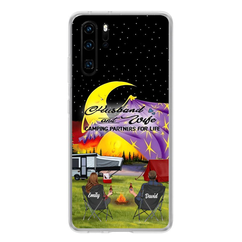 Personalized Camping Phone Case - Couple/Parents With Up to 3 Kids And 4 Pets - Gift Idea For Camping Lover - Case For Xiaomi, Oppo And Huawei