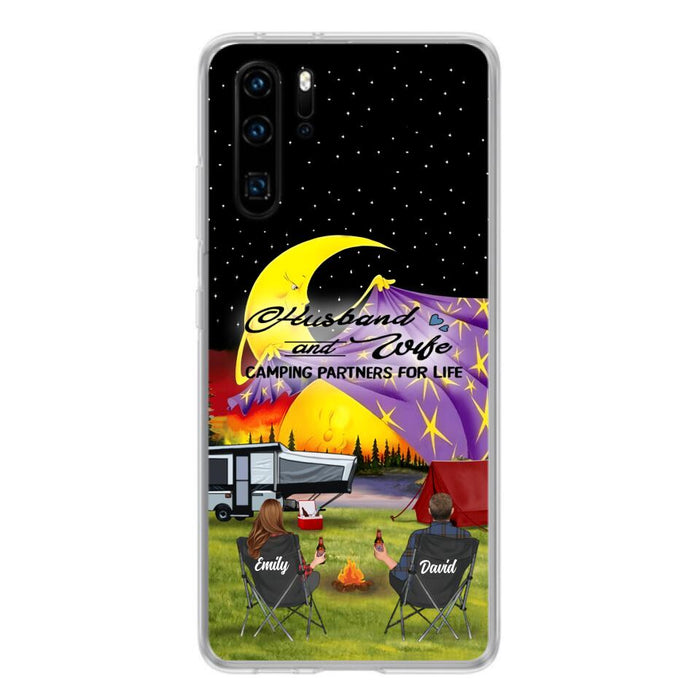 Personalized Camping Phone Case - Couple/Parents With Up to 3 Kids And 4 Pets - Gift Idea For Camping Lover - Case For Xiaomi, Oppo And Huawei