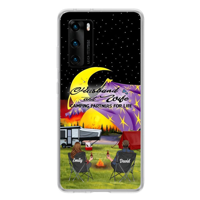 Personalized Camping Phone Case - Couple/Parents With Up to 3 Kids And 4 Pets - Gift Idea For Camping Lover - Case For Xiaomi, Oppo And Huawei
