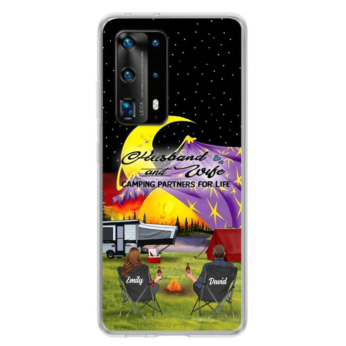 Personalized Camping Phone Case - Couple/Parents With Up to 3 Kids And 4 Pets - Gift Idea For Camping Lover - Case For Xiaomi, Oppo And Huawei