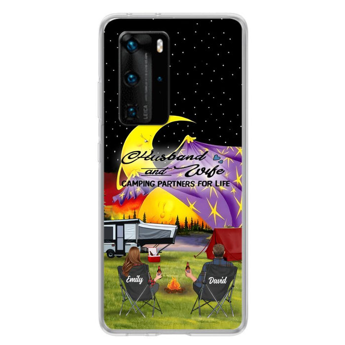 Personalized Camping Phone Case - Couple/Parents With Up to 3 Kids And 4 Pets - Gift Idea For Camping Lover - Case For Xiaomi, Oppo And Huawei