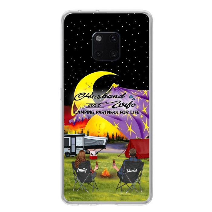 Personalized Camping Phone Case - Couple/Parents With Up to 3 Kids And 4 Pets - Gift Idea For Camping Lover - Case For Xiaomi, Oppo And Huawei
